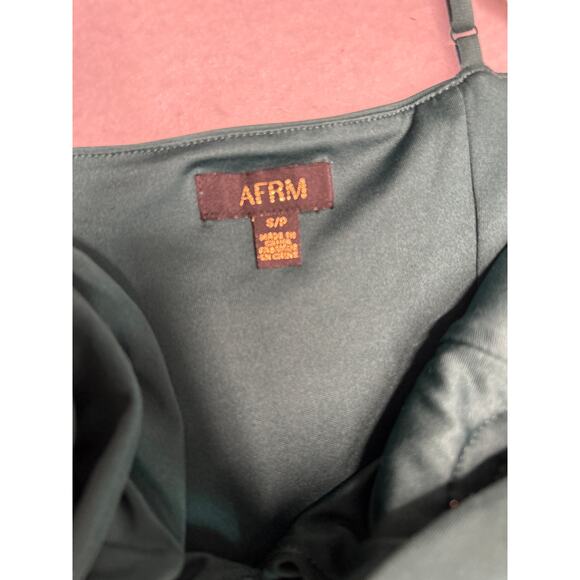 NWOT AFRM Silas Floral Appliqué mini dress in Botanical Green. Size S. - Picture 6 of 7